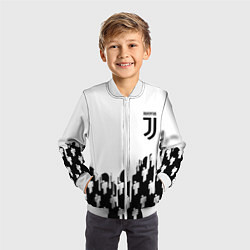 Бомбер детский Ювентус краски люди, цвет: 3D-белый — фото 2