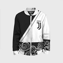Детский бомбер Ювентус геометрия полосы текстура