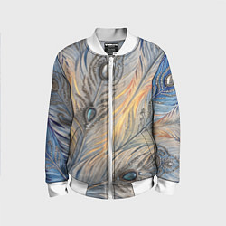 Детский бомбер Синие перья с самоцветами