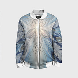 Бомбер детский Ледяной перьевой орнамент со светом, цвет: 3D-белый