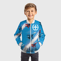 Бомбер детский Самолеты ВВС, цвет: 3D-белый — фото 2