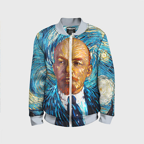 Детский бомбер Ленин Ван Гога / 3D-Серый – фото 1