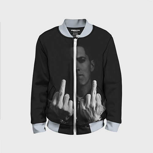 Детский бомбер Eminem Fuck / 3D-Серый – фото 1