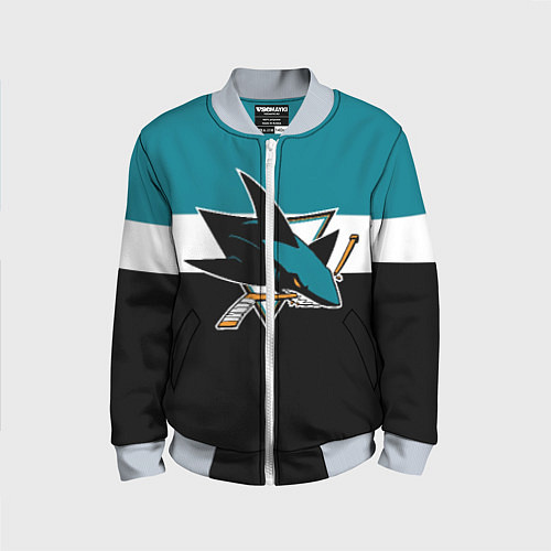Детский бомбер San Jose Sharks / 3D-Серый – фото 1