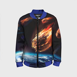 Бомбер детский Метеориты, цвет: 3D-синий
