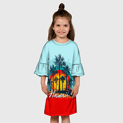 Платье клеш для девочки HAWAII 6, цвет: 3D-принт — фото 2