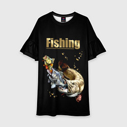 Платье клеш для девочки Gold Fishing, цвет: 3D-принт