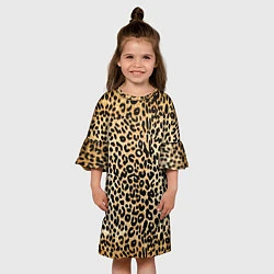 Платье клеш для девочки Гепард (шкура), цвет: 3D-принт — фото 2