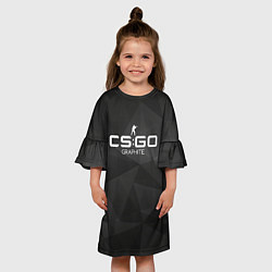 Платье клеш для девочки CS:GO Graphite, цвет: 3D-принт — фото 2