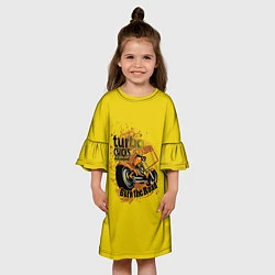 Платье клеш для девочки Череп 6, цвет: 3D-принт — фото 2