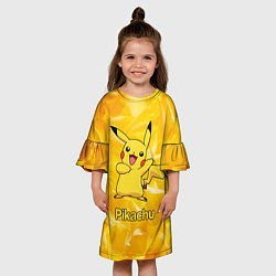 Платье клеш для девочки Pikachu цвета 3D-принт — фото 2