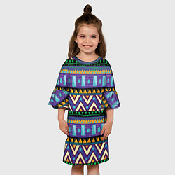Платье клеш для девочки Аргайл, цвет: 3D-принт — фото 2