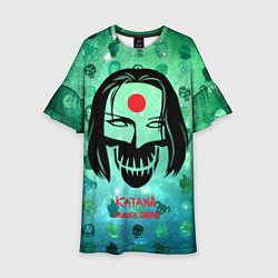 Платье клеш для девочки Suicide Squad Katana, цвет: 3D-принт