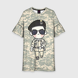 Платье клеш для девочки Song Joong Ki: Camo, цвет: 3D-принт