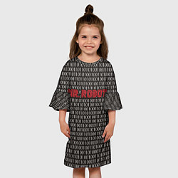 Платье клеш для девочки Mr. Robot: Binary code, цвет: 3D-принт — фото 2
