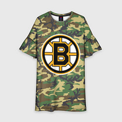 Платье клеш для девочки Bruins Camouflage, цвет: 3D-принт