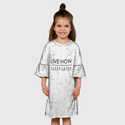 Платье клеш для девочки Live Now Sleep Later, цвет: 3D-принт — фото 2