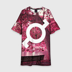 Платье клеш для девочки 30 STM: Pink Glyph, цвет: 3D-принт
