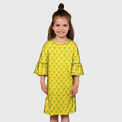 Платье клеш для девочки Текстура лимон-лайм, цвет: 3D-принт — фото 2
