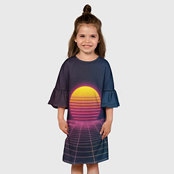 Платье клеш для девочки Vapor Sunrise, цвет: 3D-принт — фото 2
