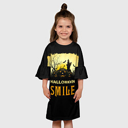 Платье клеш для девочки Smile, цвет: 3D-принт — фото 2