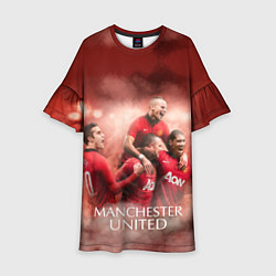 Платье клеш для девочки Manchester United, цвет: 3D-принт