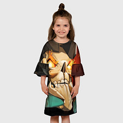 Платье клеш для девочки Skeleton King, цвет: 3D-принт — фото 2