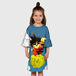 Платье клеш для девочки Small Goku, цвет: 3D-принт — фото 2