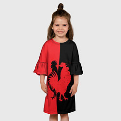 Платье клеш для девочки Черное и красное, цвет: 3D-принт — фото 2
