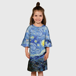 Платье клеш для девочки Звездная ночь, цвет: 3D-принт — фото 2