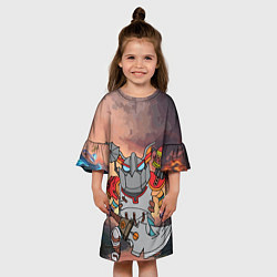 Платье клеш для девочки Фан Клокверк из Доты, цвет: 3D-принт — фото 2