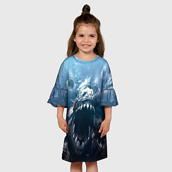 Платье клеш для девочки Голодные пираньи, цвет: 3D-принт — фото 2