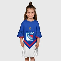 Платье клеш для девочки NHL: New York Rangers, цвет: 3D-принт — фото 2