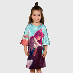 Платье клеш для девочки Cute, цвет: 3D-принт — фото 2