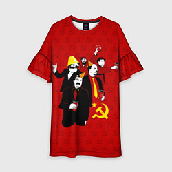 Платье клеш для девочки Communist Party, цвет: 3D-принт