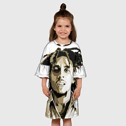 Платье клеш для девочки Bob Marley: Mono, цвет: 3D-принт — фото 2