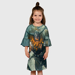 Платье клеш для девочки Olaf, цвет: 3D-принт — фото 2