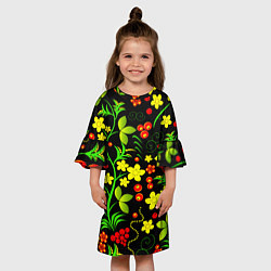Платье клеш для девочки Natural flowers, цвет: 3D-принт — фото 2