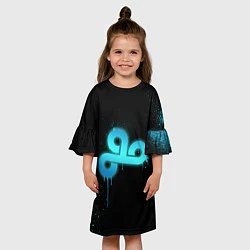 Платье клеш для девочки Cloud 9: Black collection, цвет: 3D-принт — фото 2