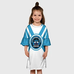 Платье клеш для девочки Космические войска России, цвет: 3D-принт — фото 2