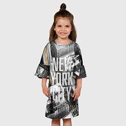 Платье клеш для девочки New York City, цвет: 3D-принт — фото 2