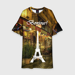 Платье клеш для девочки Bonjour - Paris, цвет: 3D-принт