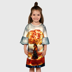 Платье клеш для девочки Атомный взрыв, цвет: 3D-принт — фото 2