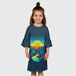 Платье клеш для девочки Гранд Каньон, цвет: 3D-принт — фото 2