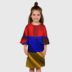 Платье клеш для девочки Флаг Армения, цвет: 3D-принт — фото 2