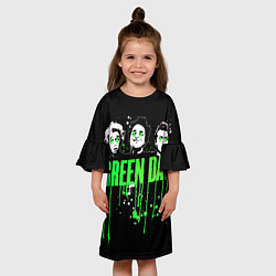 Платье клеш для девочки Green Day: Acid eyes, цвет: 3D-принт — фото 2