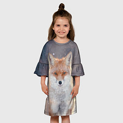 Платье клеш для девочки Лисьи глазки, цвет: 3D-принт — фото 2