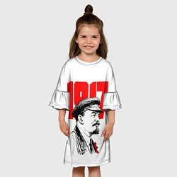 Платье клеш для девочки Ленин 1917, цвет: 3D-принт — фото 2
