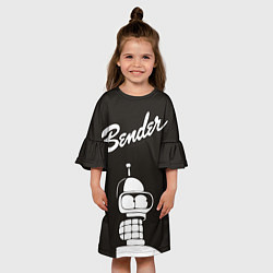 Платье клеш для девочки Bender Retro, цвет: 3D-принт — фото 2