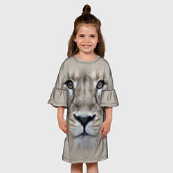 Платье клеш для девочки Львиный взгляд, цвет: 3D-принт — фото 2